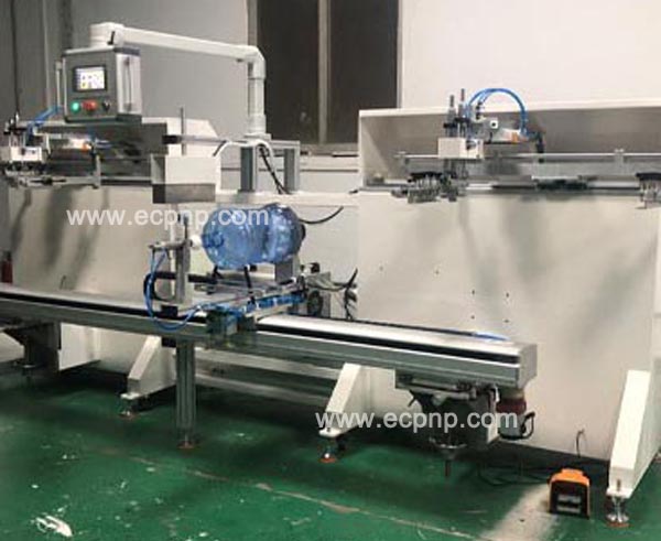 Mineral Water Bucket Double Color Screen Printer with LED UV Drying
