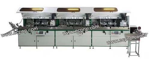 High Speed 3 Color Plastic Cup Automatic Screen Printing Line